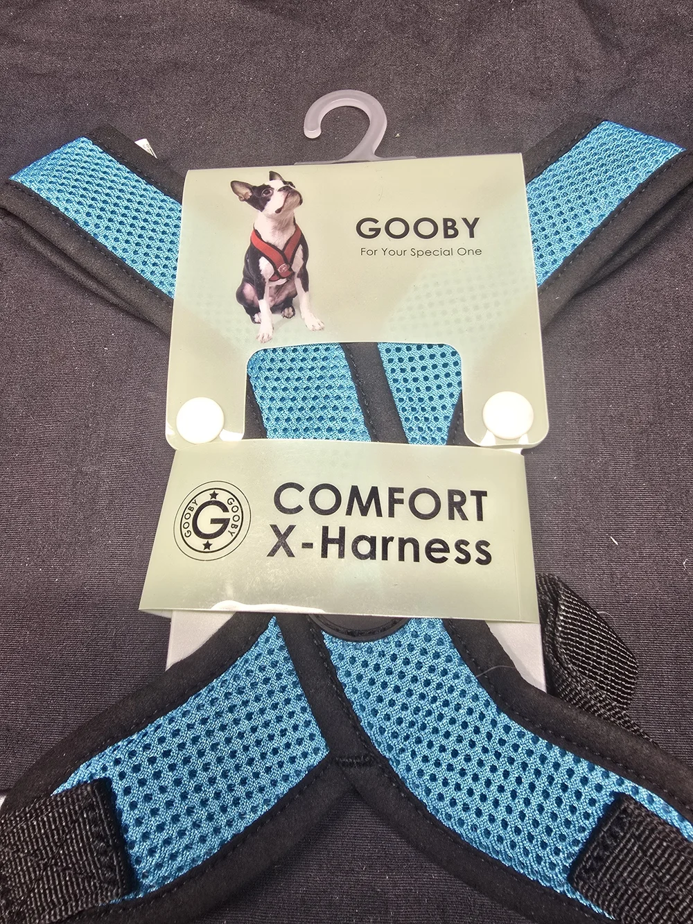 GOOBY Comfort X-Harness in Bright Teal Blue Medium